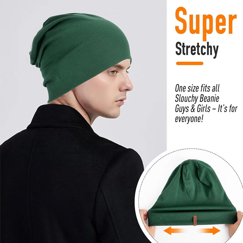 HAMUNI Slouchy Beanie for Women Cotton Beanies Hats Men Lightweight Soft Chemo Headwear Warm Skull Cap for All Seasons - Image 3